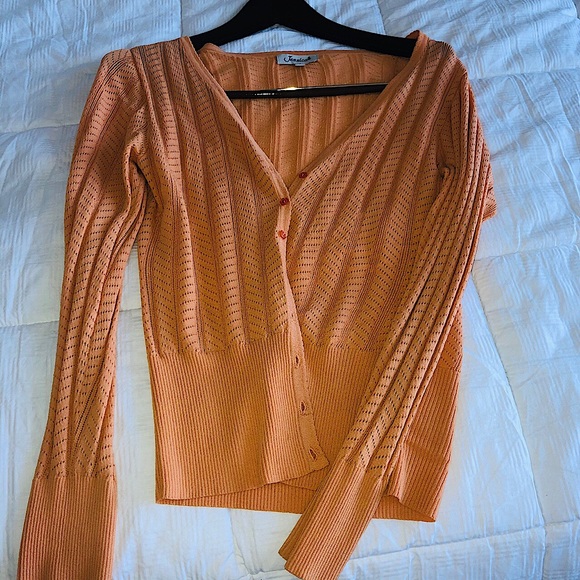 Elegant vintage light orange 🍊 cardigan🤩 - Picture 6 of 8